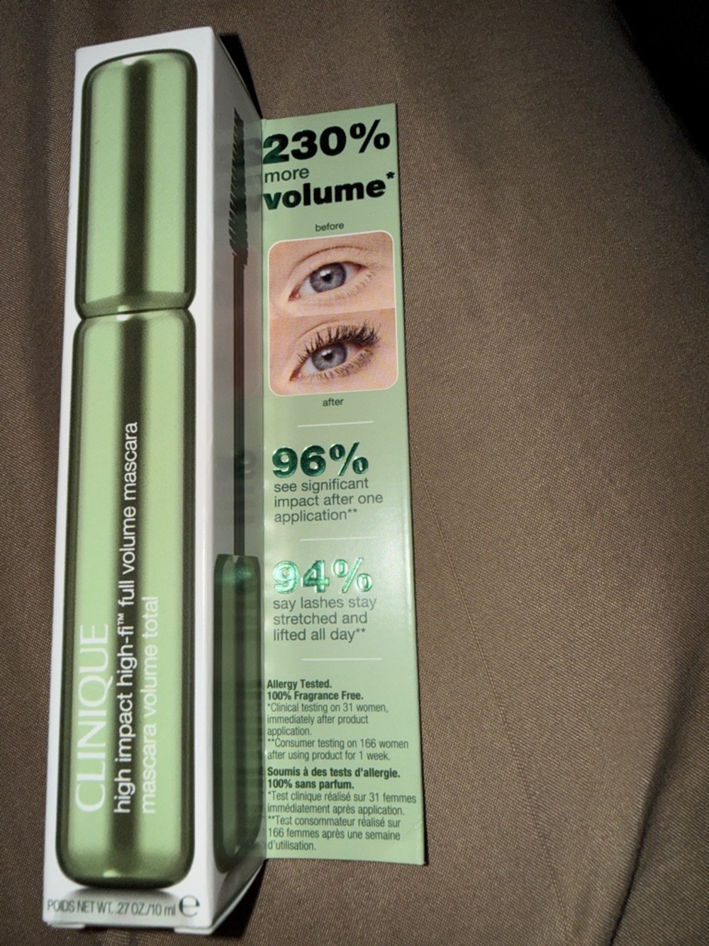 Clinique High Impact Mascara NWT black Green Metallic Tube